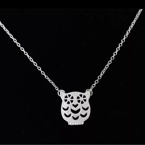 Silver Owl Pendant Necklace